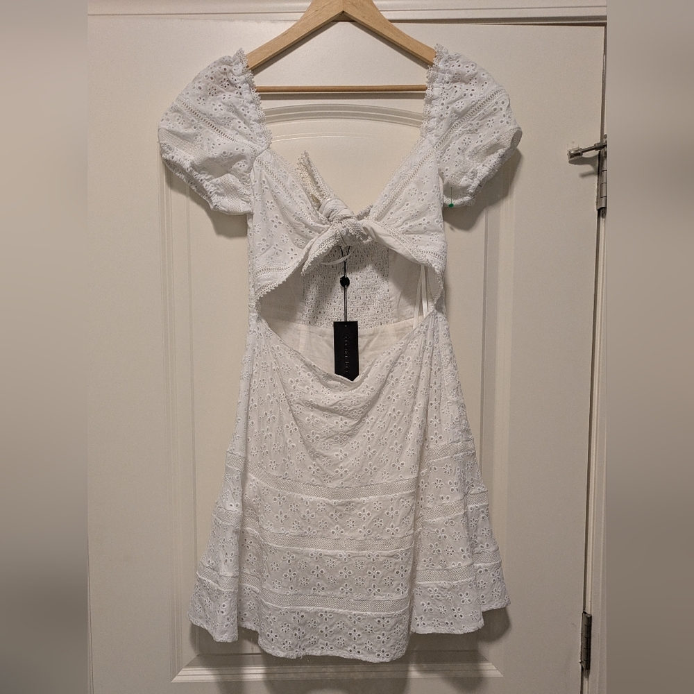 Gianni Bini White Eyelet Mini Dress